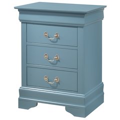 Glory Furniture Louis Phillipe Night Stand in Teal Color