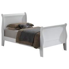 Glory Furniture Louis Phillipe Twin Bed in White Color