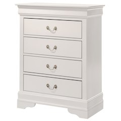 Glory Furniture Louis Phillipe Chest in White Color