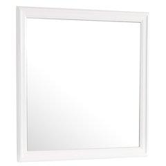 Glory Furniture Louis Phillipe Mirror in White Color