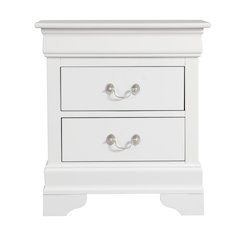 Glory Furniture Louis Phillipe Night Stand in White Color