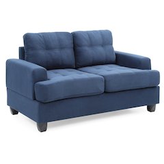 Glory Furniture Sandridge Loveseat in Navy Blue Color