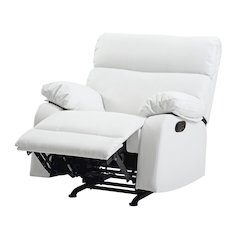 Glory Furniture Manny Rocker Recliner in White Color