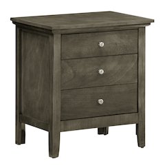 Glory Furniture Hammond   3 Drawer Nightstand, Smoked Gray