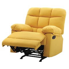 Glory Furniture Cindy Rocker Recliner in Yellow Color
