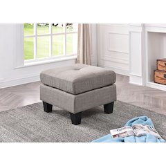 Glory Furniture Newbury Ottoman in Gray Color