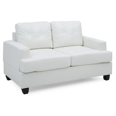 Glory Furniture Sandridge Loveseat in White Color