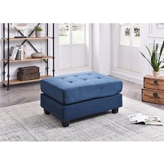 Glory Furniture Malone Ottoman in Navy Blue Color