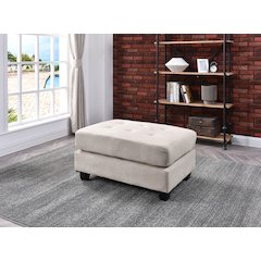 Glory Furniture Malone Ottoman in Vanilla Color