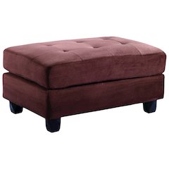 Glory Furniture Malone Ottoman in Chocolate Color
