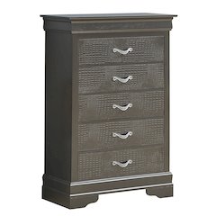 Glory Furniture Lorana Chest in Metalic Black Color
