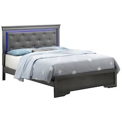 Glory Furniture Lorana Queen Bed in Metalic Black Color