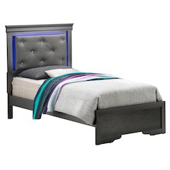 Glory Furniture Lorana Twin Bed in Metalic Black Color