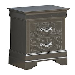 Glory Furniture Lorana Nightstand in Metalic Black Color