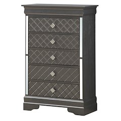 Glory Furniture Verona Chest in Metalic Black Color