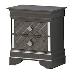 Glory Furniture Verona Nightstand in Metalic Black Color
