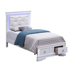 Glory Furniture Verona Twin Storage Bed in White Color