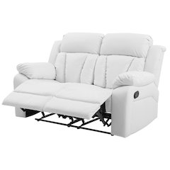 Glory Furniture Daria Reclining Loveseat in White Color
