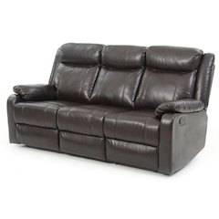 Glory Furniture Ward Reclining Sofa in Dark Brown Color