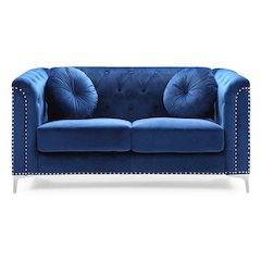 Glory Furniture Pompano Loveseat in Navy Blue Color