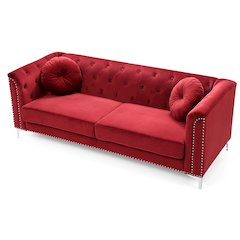 Glory Furniture Pompano Sofa in Burgundy Color