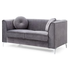 Glory Furniture Delray Loveseat in Gray Color