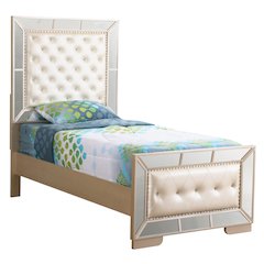 Glory Furniture Hollywood Hills Twin Bed in Pearl Color