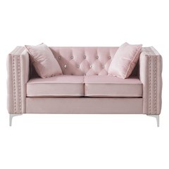 Glory Furniture Paige Loveseat in Pink Color