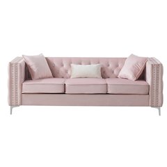 Glory Furniture Paige Sofa in Pink Color