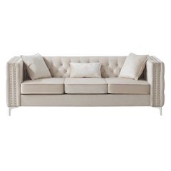Glory Furniture Paige Sofa in Ivory Color