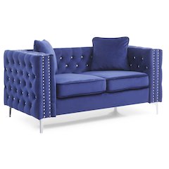 Glory Furniture Paige Loveseat in Blue Color