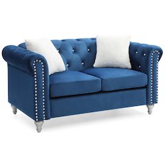 Glory Furniture Raisa Loveseat in Navy Blue Color