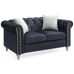 Glory Furniture Raisa Loveseat in Black Color