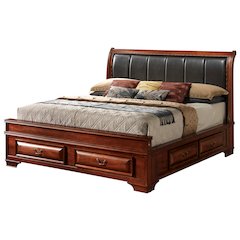 Glory Furniture LaVita King Storage Bed in Oak Color