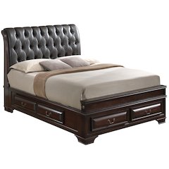 Glory Furniture LaVita Queen Storage Bed in Cappuccino Color