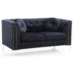 Glory Furniture Pompano Loveseat in Black Color