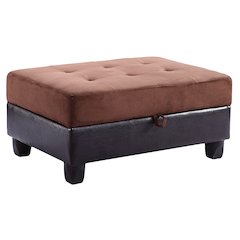Glory Furniture Gallant Ottoman in Chocolate Color