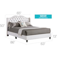 Glory Furniture Joy Full Bed in White Color