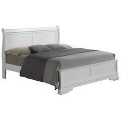 Glory Furniture Louis Phillipe King Bed in White Color