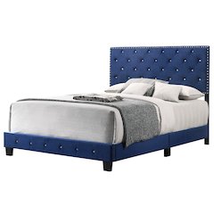 Glory Furniture Suffolk Full Bed in Navy Blue Color