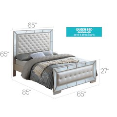 Glory Furniture Hollywood Hills Full Bed in Pearl Color