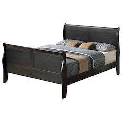 Glory Furniture Louis Phillipe Full Bed in Black Color
