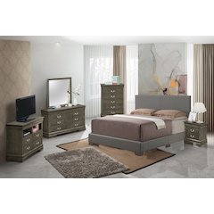 Glory Furniture Aaron Full Bed in Light Grey Color