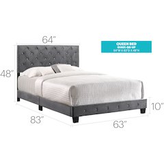 Glory Furniture Suffolk Full Bed in Gray Color