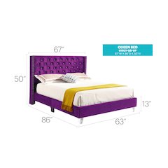 Glory Furniture Julie Full Bed in Purple Color