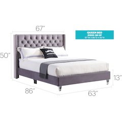 Glory Furniture Julie Full Bed in Gray Color