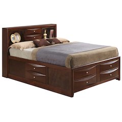 Glory Furniture Marilla King Storage Bed in Cherry Color
