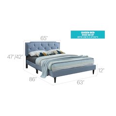 Glory Furniture Deb Full Bed in Blue Color