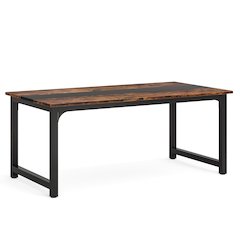 Modern Rustic Computer Desk – Industrial Workstation with Steel Frame