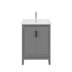 Elise 24 In. Integrated Ceramic Sink Top Vanity in Cashmere Grey